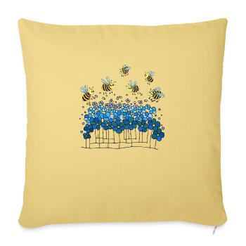 Abeilles - Housse de coussin décorative 45 x 45 cm - jaune délavé - Devant