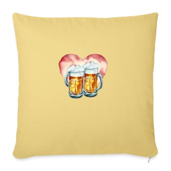 Beer love - Sofa pillowcase 17,3'' x 17,3'' (45 x 45 cm) - washed yellow - Front