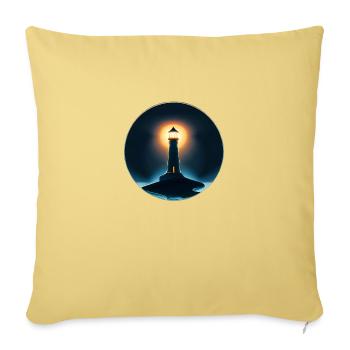 Lighthouse shining at night - Sofa pillowcase 17,3'' x 17,3'' (45 x 45 cm) - washed yellow - Front