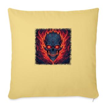 skateboarding birthday present idea skeleton geek - Sofa pillowcase 17,3'' x 17,3'' (45 x 45 cm) - washed yellow - Front