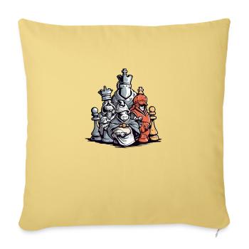 The Chess Shock Team - Sofa pillowcase 17,3'' x 17,3'' (45 x 45 cm) - washed yellow - Front