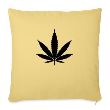 Feuille de marijuana - Housse de coussin décorative 45 x 45 cm - jaune délavé - Devant