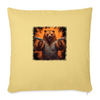 joke geek birthday present quote bear fun humor - Sofakissenbezug 45 x 45 cm - Hellgelb - Vorne