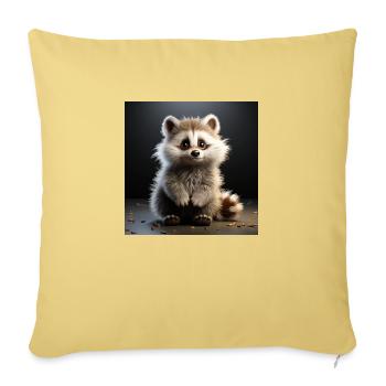 Waschbär - Sofakissenbezug 45 x 45 cm - Hellgelb - Vorne