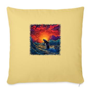 Catfish Tshirts Beach Mignon dauphin Présent Heureux - Housse de coussin décorative 45 x 45 cm - jaune délavé - Devant