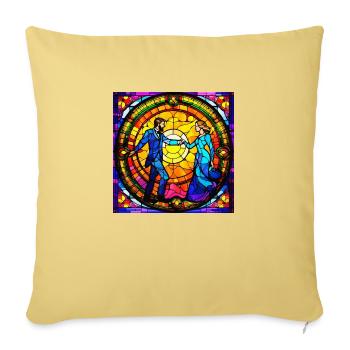 psychedelisches trippy Liebes-Design - Sofakissenbezug 45 x 45 cm - Hellgelb - Vorne