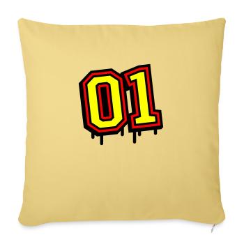 01 eins nummer - Sofakissenbezug 45 x 45 cm - Hellgelb - Vorne