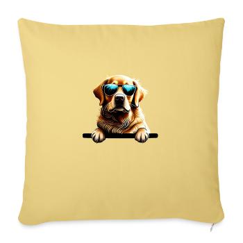Chiot Golden Retriever Chiens Propriétaires de chiens - Housse de coussin décorative 45 x 45 cm - jaune délavé - Devant