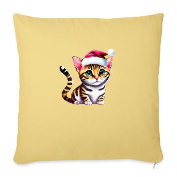 Bengal cat cat owner kitten christmas - Sofa pillowcase 17,3'' x 17,3'' (45 x 45 cm) - washed yellow - Front