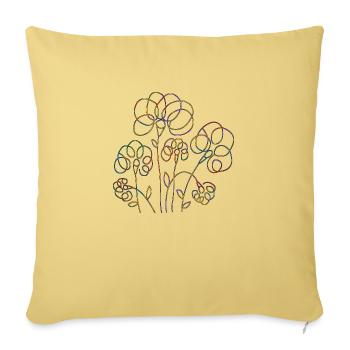 Fleur - Housse de coussin décorative 45 x 45 cm - jaune délavé - Devant