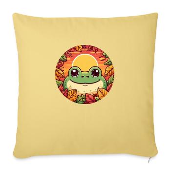 Frog, Leaves, Foliage, Colorful, Sunset - Sofa pillowcase 17,3'' x 17,3'' (45 x 45 cm) - washed yellow - Front