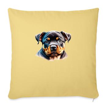 Rottweiler Dog Puppy Dog Rottweiler Puppy Dogs - Sofa pillowcase 17,3'' x 17,3'' (45 x 45 cm) - washed yellow - Front