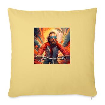Cool Cyclist - Sofa pillowcase 17,3'' x 17,3'' (45 x 45 cm) - washed yellow - Front