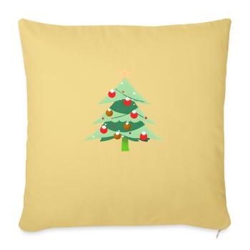 Arbre de Noël Cadeau de Noël Arbre de Noël - Housse de coussin décorative 45 x 45 cm - jaune délavé - Devant