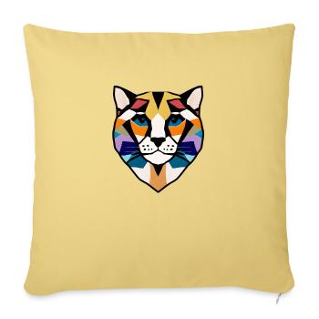 Propriétaire de chat, animal de compagnie, chat, chat domestique, chaton - Housse de coussin décorative 45 x 45 cm - jaune délavé - Devant