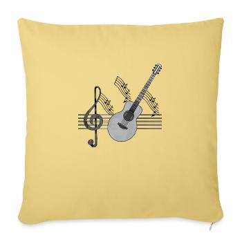 Guitar - Sofa pillowcase 17,3'' x 17,3'' (45 x 45 cm) - washed yellow - Front