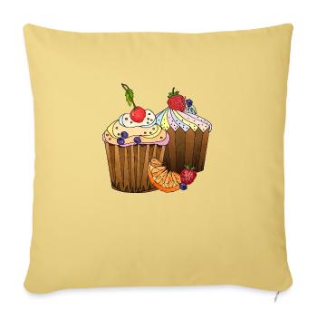 Cakes - Sofa pillowcase 17,3'' x 17,3'' (45 x 45 cm) - washed yellow - Front