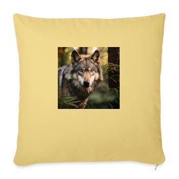 Die Kraft des Wolfes - Sofakissenbezug 45 x 45 cm - Hellgelb - Vorne