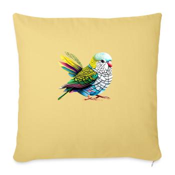 Calopsitte Perruche Oiseau Propriétaire d’oiseau - Housse de coussin décorative 45 x 45 cm - jaune délavé - Devant