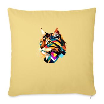 Maine Coon Cat Owner Cat Kitten Male - Sofa pillowcase 17,3'' x 17,3'' (45 x 45 cm) - washed yellow - Front