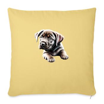 Labrador Propriétaire Labrador Retriever chiot - Housse de coussin décorative 45 x 45 cm - jaune délavé - Devant