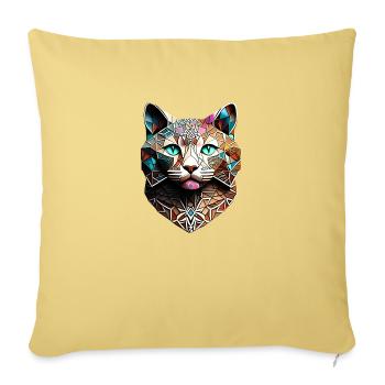 Chaton, Animal de compagnie, Chat domestique, Chat, Propriétaire de chat - Housse de coussin décorative 45 x 45 cm - jaune délavé - Devant