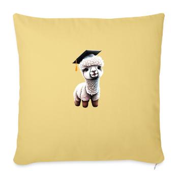Baccalauréat en études alpaga Certificat de fin d’études - Housse de coussin décorative 45 x 45 cm - jaune délavé - Devant