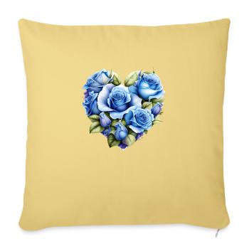 Saint-Valentin, Fête des mères, Amour, Fiançailles, Mariage - Housse de coussin décorative 45 x 45 cm - jaune délavé - Devant
