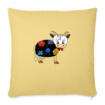 Cow - Sofa pillowcase 17,3'' x 17,3'' (45 x 45 cm) - washed yellow - Front