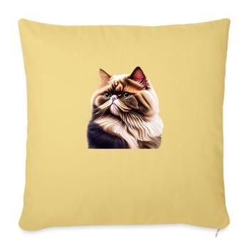 Persian Cat, Forest Cat, Cat, Kitten, Tomcat - Sofa pillowcase 17,3'' x 17,3'' (45 x 45 cm) - washed yellow - Front