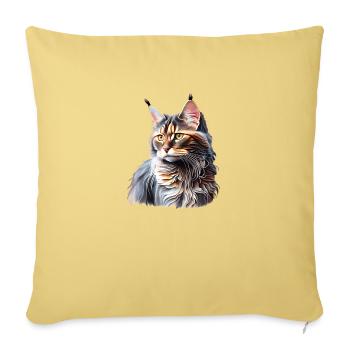 Maine Coon Cat Chat Propriétaire Chaton Chat - Housse de coussin décorative 45 x 45 cm - jaune délavé - Devant