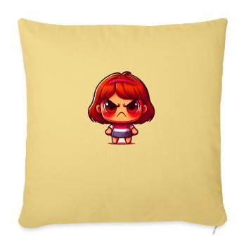 Stubborn girl - Sofa pillowcase 17,3'' x 17,3'' (45 x 45 cm) - washed yellow - Front