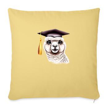Baccalauréat Diplôme Études supérieures Alpaga - Housse de coussin décorative 45 x 45 cm - jaune délavé - Devant