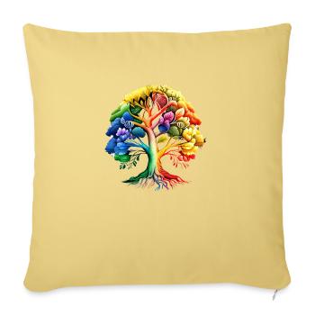 Tree of Life Celtic Tree of Life Meditation - Sofa pillowcase 17,3'' x 17,3'' (45 x 45 cm) - washed yellow - Front