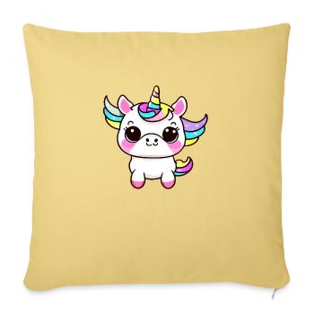 Unicorn Mythical Creature Girl Unicorns Mythical Creatures - Sofa pillowcase 17,3'' x 17,3'' (45 x 45 cm) - washed yellow - Front