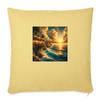 A café in the sunset at the edge of the world - Sofa pillowcase 17,3'' x 17,3'' (45 x 45 cm) - washed yellow - Front
