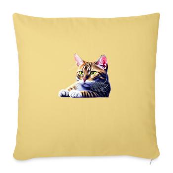 Propriétaire de chat Chat domestique Chat Chat siamois Chaton - Housse de coussin décorative 45 x 45 cm - jaune délavé - Devant