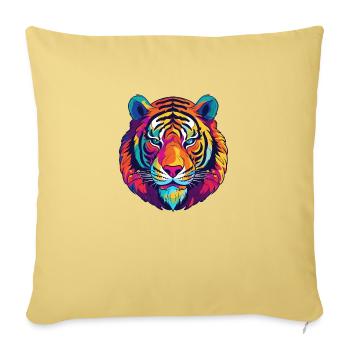 Tigre 1 - Housse de coussin décorative 45 x 45 cm - jaune délavé - Devant