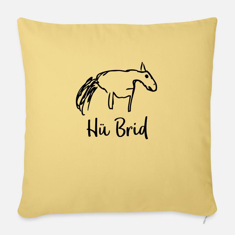 Hü Brid Pferd Hybrid Kfz - Sofakissenbezug 45 x 45 cm - Hellgelb