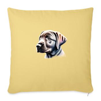 Labrador Propriétaire Chiot Labrador Retriever - Housse de coussin décorative 45 x 45 cm - jaune délavé - Devant