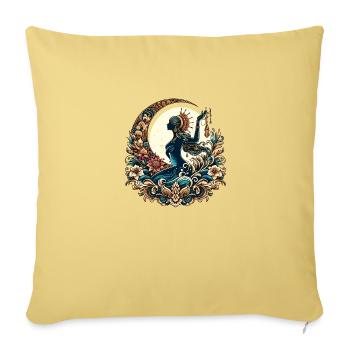 Vintage Goddess with Floral Moon - Sofa pillowcase 17,3'' x 17,3'' (45 x 45 cm) - washed yellow - Front