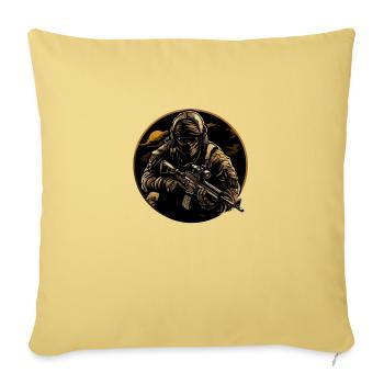 Logo du soldat des forces spéciales - Housse de coussin décorative 45 x 45 cm - jaune délavé - Devant