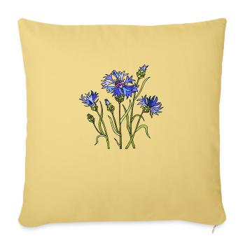 Flowers - Sofa pillowcase 17,3'' x 17,3'' (45 x 45 cm) - washed yellow - Front