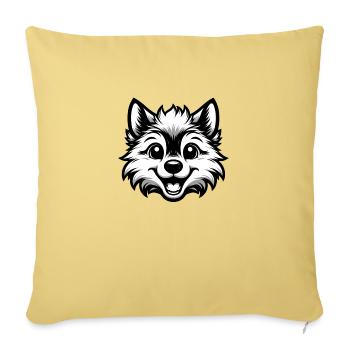 Loup - Housse de coussin décorative 45 x 45 cm - jaune délavé - Devant