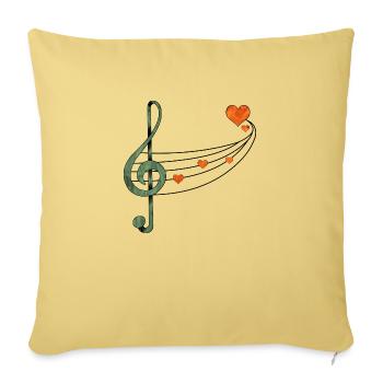 Music - Sofa pillowcase 17,3'' x 17,3'' (45 x 45 cm) - washed yellow - Front