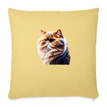 Chat persan, Propriétaire de chat, Chat, Chat, Chat domestique - Housse de coussin décorative 45 x 45 cm - jaune délavé - Devant