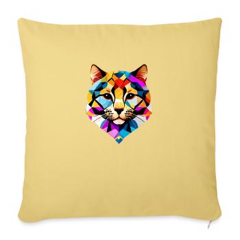 Chat, Propriétaire de chat, Chaton, Animal de compagnie, Chat domestique - Housse de coussin décorative 45 x 45 cm - jaune délavé - Devant