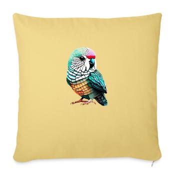 Perruche Oiseau Calopsitte Propriétaire d’oiseau - Housse de coussin décorative 45 x 45 cm - jaune délavé - Devant