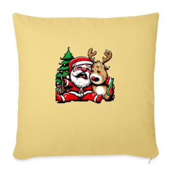 Betrunkener Weihnachtsmann Hohoho - Sofakissenbezug 45 x 45 cm - Hellgelb - Vorne