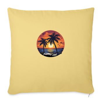 Style de vie de plage de Florida Beach, logo - Housse de coussin décorative 45 x 45 cm - jaune délavé - Devant